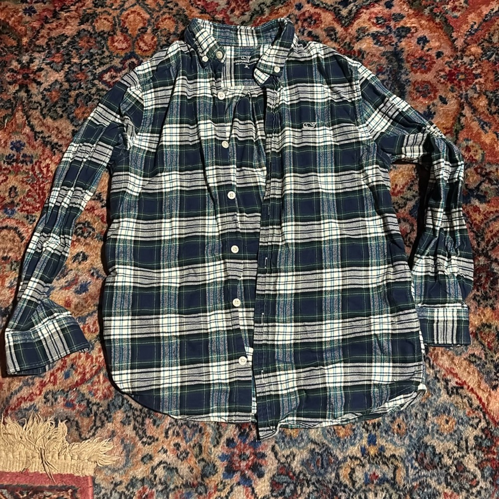 Vineyard Vines flannel boys button down 12-14